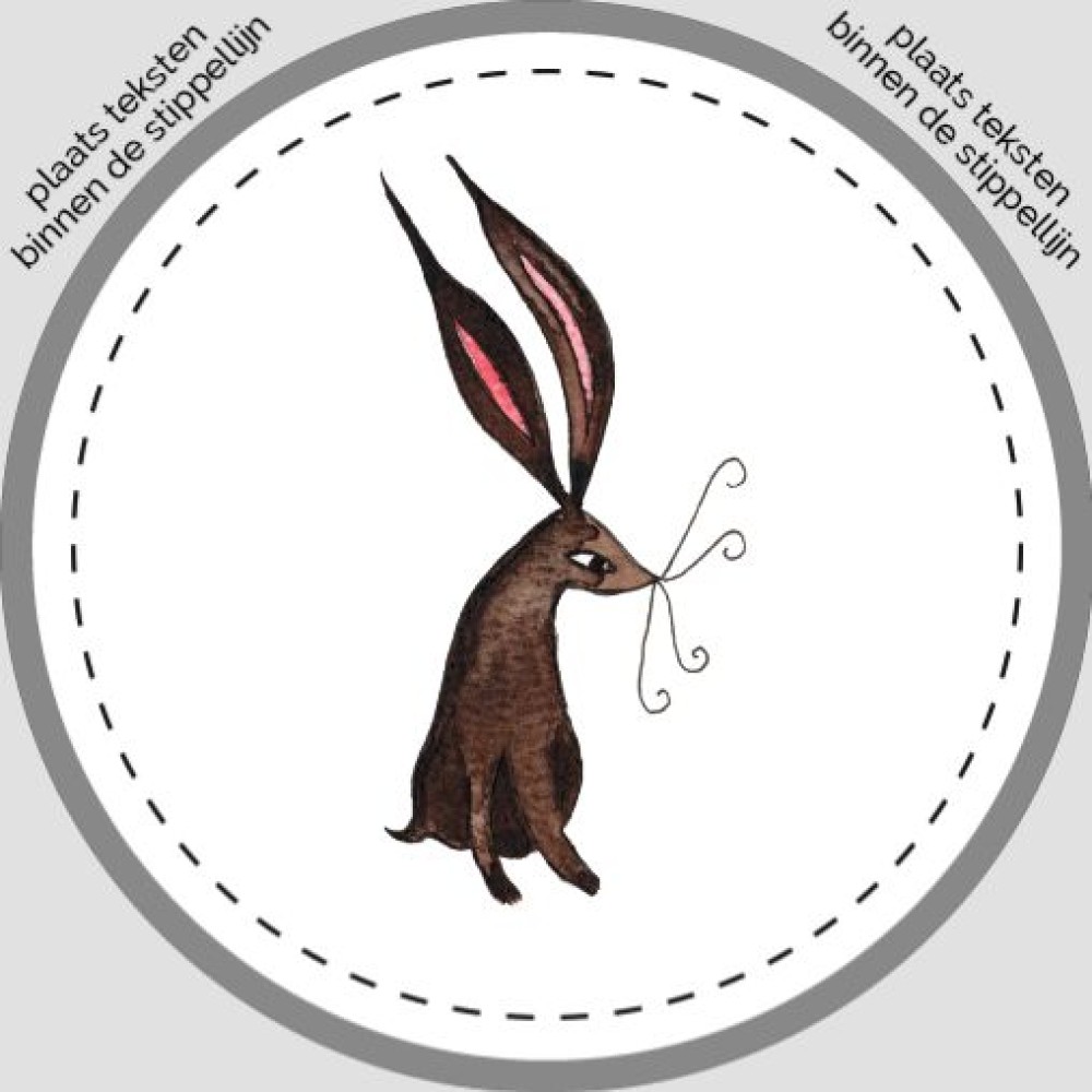 Sluitsticker - konijn zittend Atelier Fabel