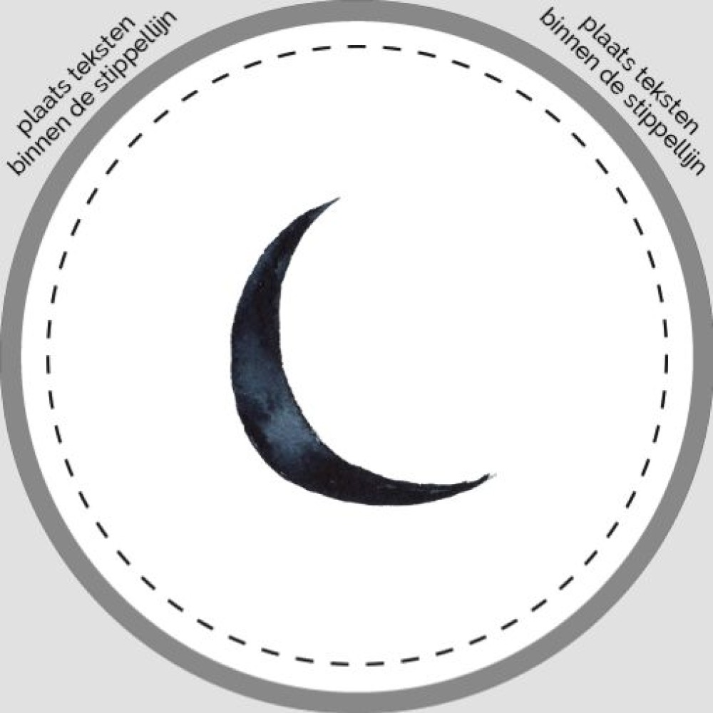 Sluitsticker - blauwe maan Atelier Fabel