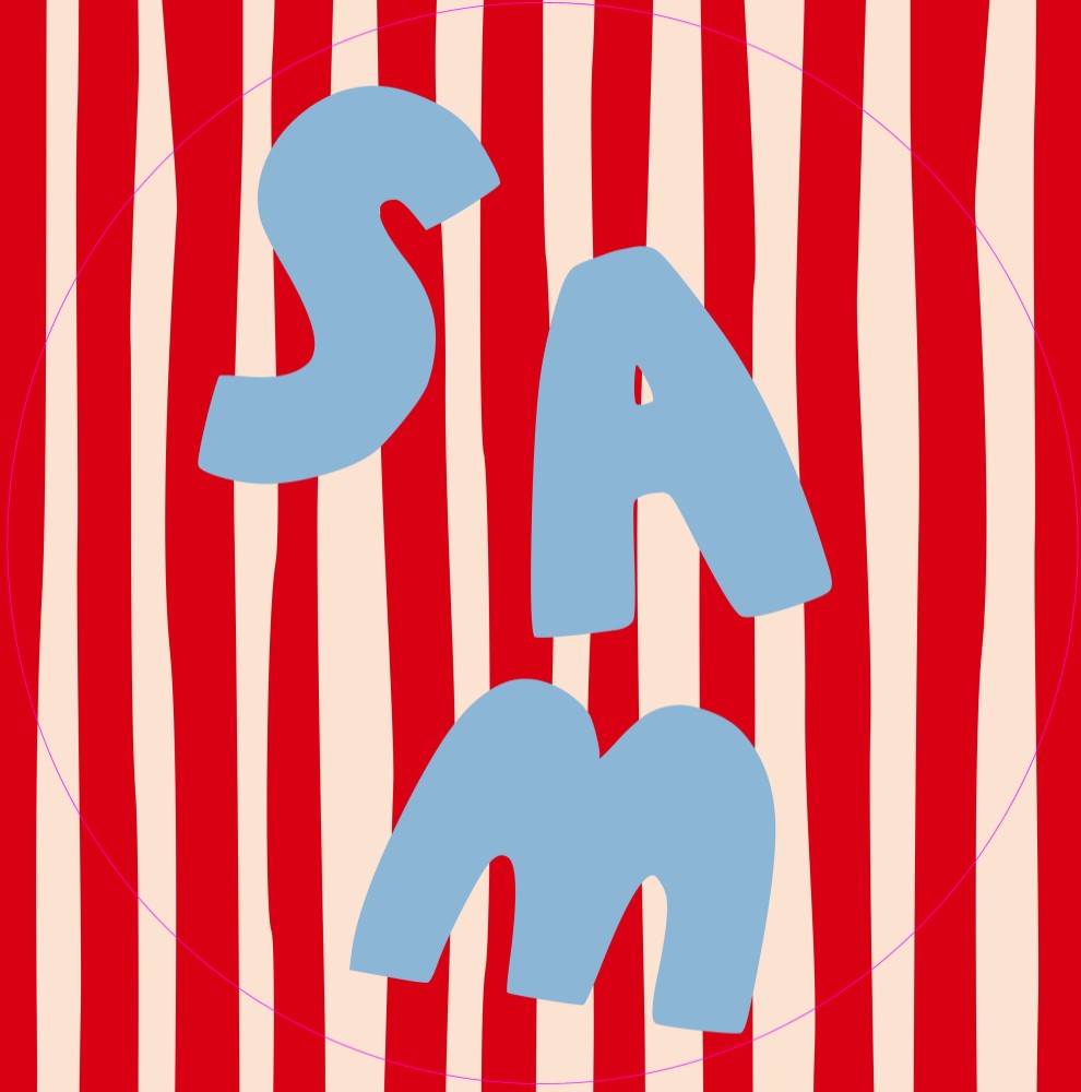 Tuinbord 60x60 - strepen met naam