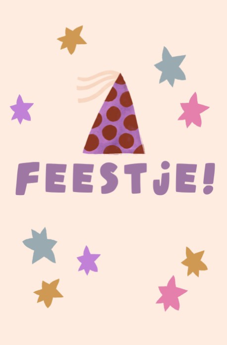 Verjaardagsfeestje feestmuts en sterren